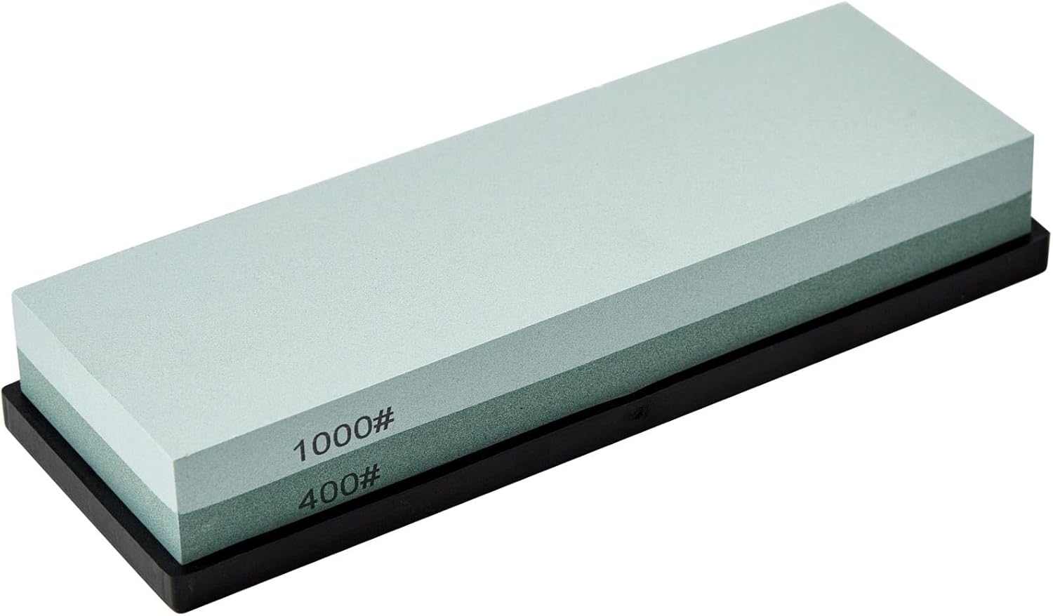 Knife Sharpening Stone with Non-Slip Rubber Base, 400/1000 Grit Premium Whetstone, Double-Sided Knife Sharpener for Kitchen, Waterstone for Honing Blades Manually